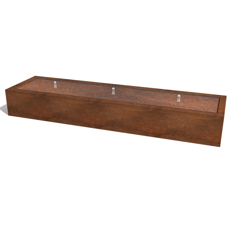 Fântână din oțel corten 300 x 80 x 40 cm