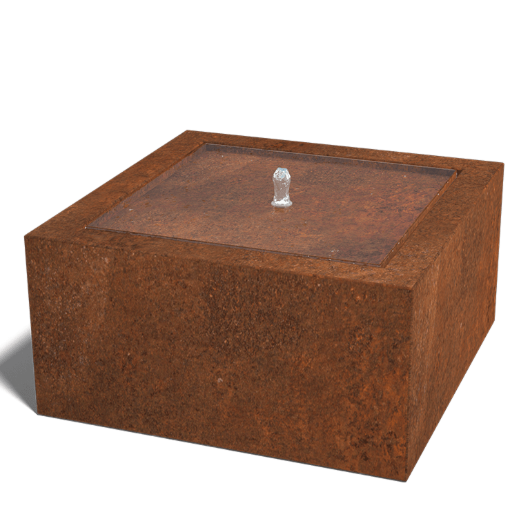Fântână din oțel corten 80 x 80 x 40 cm