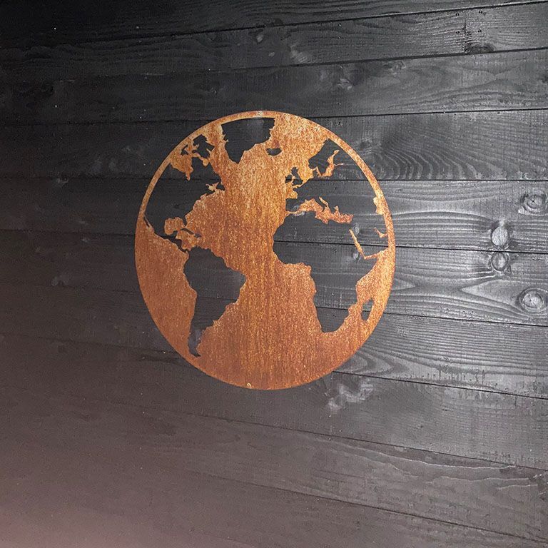 Decor de perete din oțel corten Glob