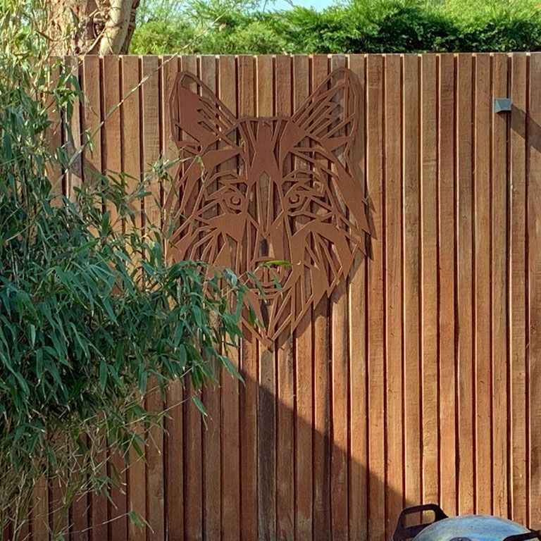 Decor de perete din oțel corten Lup 1.0