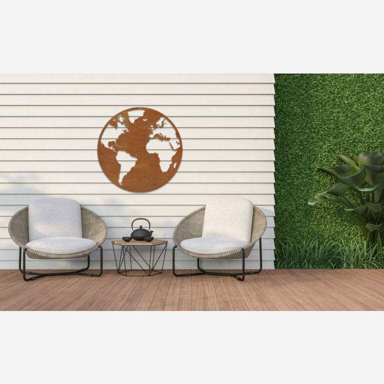 Decor de perete din oțel corten Glob
