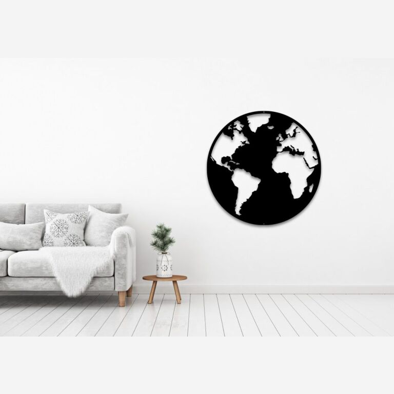 Decor de perete din metal Glob