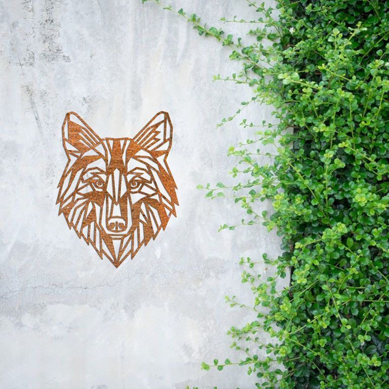 Decor de perete din oțel corten Lup 1.0