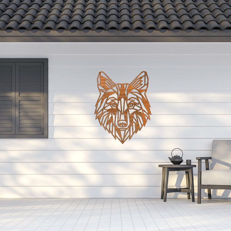 Decor de perete din oțel corten Lup 1.0