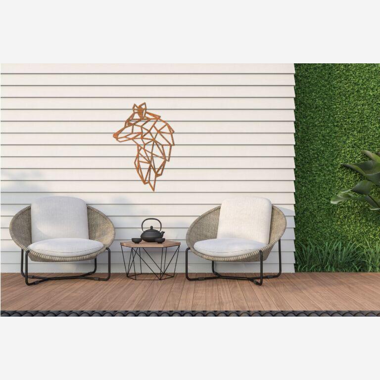 Decor de perete din oțel corten Lup 2.0