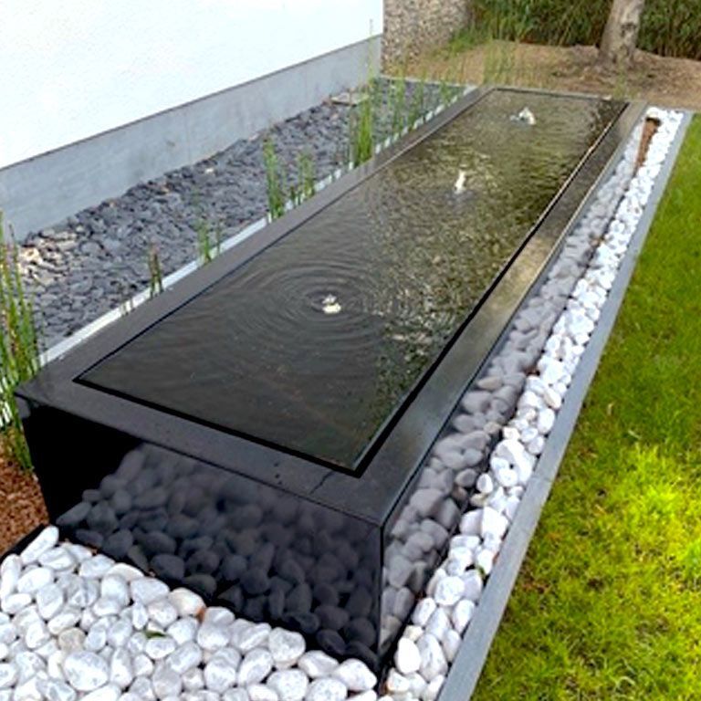 Fântână din aluminium 300 x 80 x 40 cm