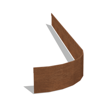 Separator de gazon din oțel corten formă aplatizată FLEX 13 cm (lungime 150 cm)