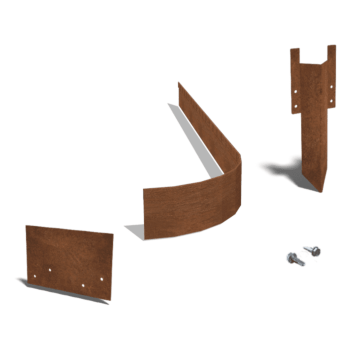 Separator de gazon din oțel corten formă aplatizată FLEX 13 cm set complet pe 15 metri