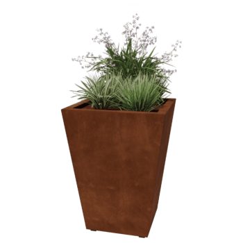 Jardiniere sudată din oțel corten Con 60 x 60 x 80 cm