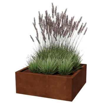 Jardinieră din oțel corten Miami 80 x 80 cm