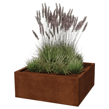 Jardiniere sudată din oțel corten Montana 100 x 100 x 40 cm