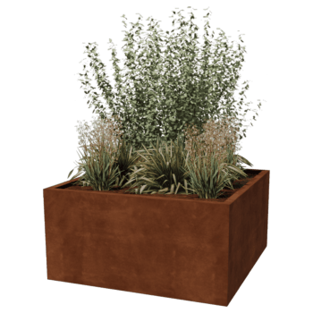Jardiniere sudată din oțel corten Montana 120 x 120 x 60 cm