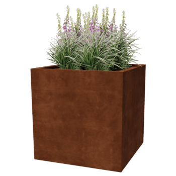 Jardiniere sudată din oțel corten Montana 80 x 80 x 80 cm