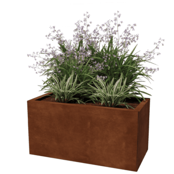 Jardinieră din oțel corten Texas 40 x 80 cm