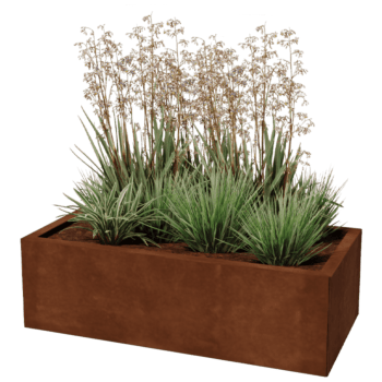 Jardinieră din oțel corten Texas 50 x 100 cm