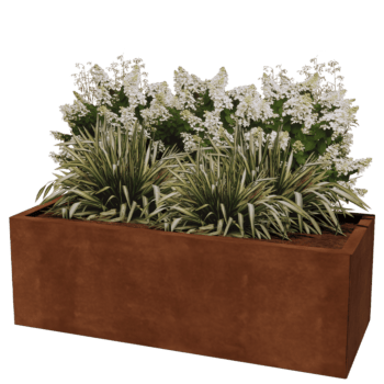 Jardinieră din oțel corten Texas 50 x 120 cm