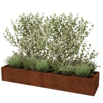 Jardinieră din oțel corten Texas xxl 200 x 50 cm