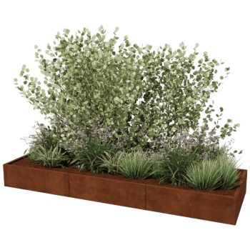 Jardinieră din oțel corten Texas xxl 300 x 100 cm