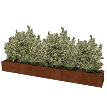 Jardinieră din oțel corten Texas xxl 300 x 40 cm