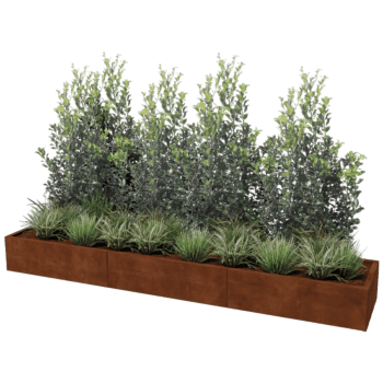 Jardinieră din oțel corten Texas xxl 300 x 60 cm