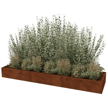 Jardinieră din oțel corten Texas xxl 300 x 80 cm