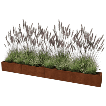 Jardinieră din oțel corten Texas xxl 320 x 30 cm