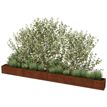 Jardinieră din oțel corten Texas xxl 400 x 30 cm
