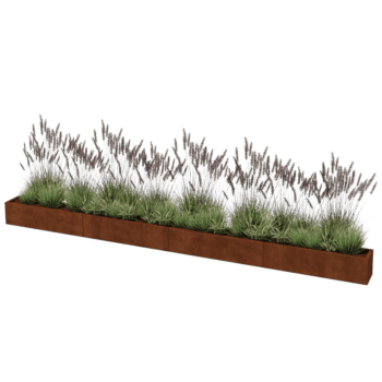 Jardinieră din oțel corten Texas xxl 480 x 30 cm