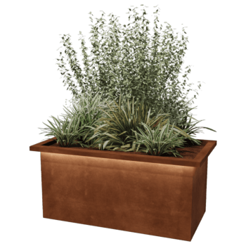 Jardiniere sudată din oțel corten Alabama cu LED 100 x 50 x 50 cm