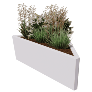 Jardinieră din oțel acoperit cu pulbere Alaska isoscel 112 cm