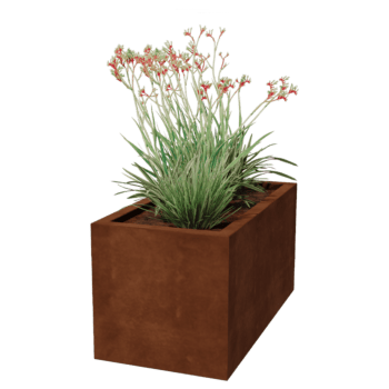 Jardiniere sudată din oțel corten Montana 100 x 50 x 50 cm