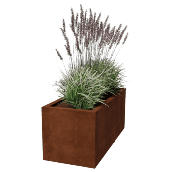 Jardiniere sudată din oțel corten Montana 120 x 50 x 50 cm