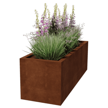Jardiniere sudată din oțel corten Montana 150 x 50 x 50 cm
