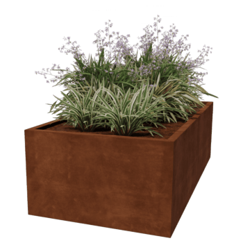 Jardiniere sudată din oțel corten Montana 200 x 100 x 60 cm