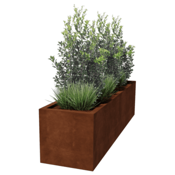 Jardiniere sudată din oțel corten Montana 200 x 50 x 50 cm