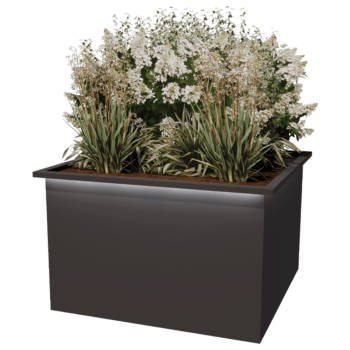 Jardiniere sudată din oțel acoperit cu pulbere Alabama cu LED 120 x 120 x 80 cm