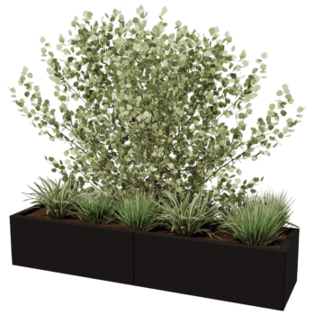 Jardinieră din oțel acoperit cu pulbere Texas xxl 160 x 40 cm