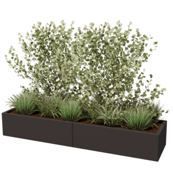 Jardinieră din oțel acoperit cu pulbere Texas xxl 200 x 50 cm