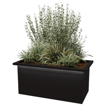 Jardiniere sudată din oțel acoperit cu pulbere Alabama cu LED 100 x 50 x 50 cm
