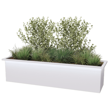 Jardiniere sudată din oțel acoperit cu pulbere Alabama cu LED 200 x 50 x 50 cm