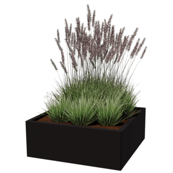 Jardinieră din oțel acoperit cu pulbere Miami 80 x 80 cm