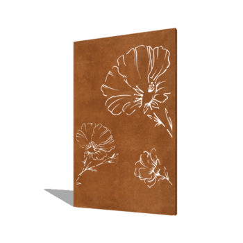 Panou de grădină din oțel corten mac 120 x 6 x 190 cm
