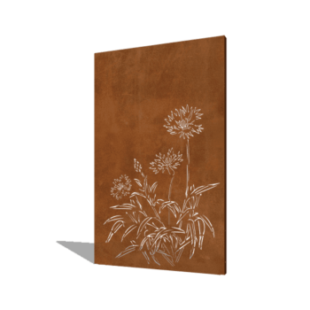 Panou de grădină din oțel corten albăstrea 120 x 6 x 190 cm