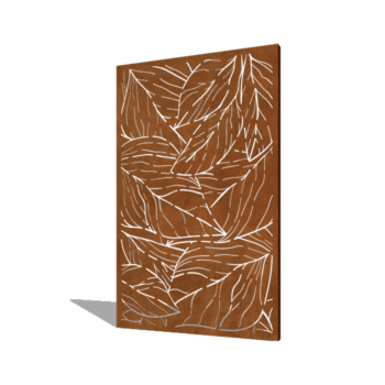 Panou de grădină din oțel corten frunze 120 x 6 x 190 cm
