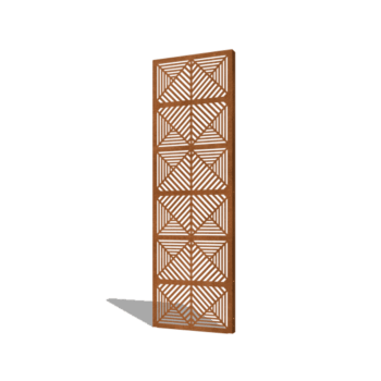 Panou de grădină din oțel corten linii compoziție 1 60 x 6 x 190 cm