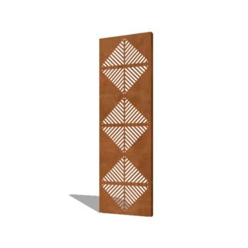 Panou de grădină din oțel corten linii compoziție 4 60 x 6 x 190 cm