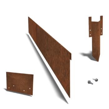 Separator de gazon din oțel corten formă aplatizată 13 cm set complet pe 15 metri