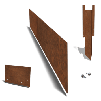 Separator de gazon din oțel corten formă dreaptă Set complet de 25 cm pe 15 metri
