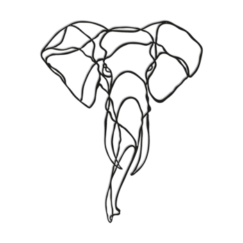 Decor de perete din metal Elefant 1.0