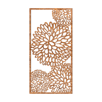 Decor de perete din oțel corten Floare 2.0